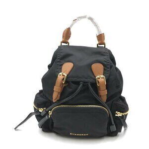 Burberry Nylon Backpack Leather Black
